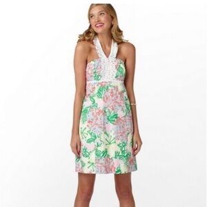Lilly Pulitzer Strapless Dress in Pink and Green